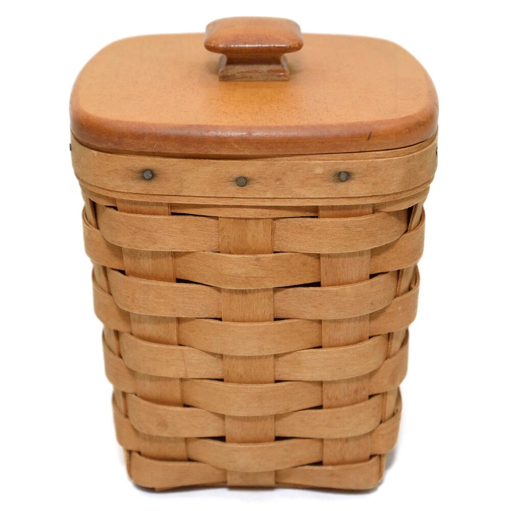 Longaberger 1996 Square Medium Spoon Basket With Lid